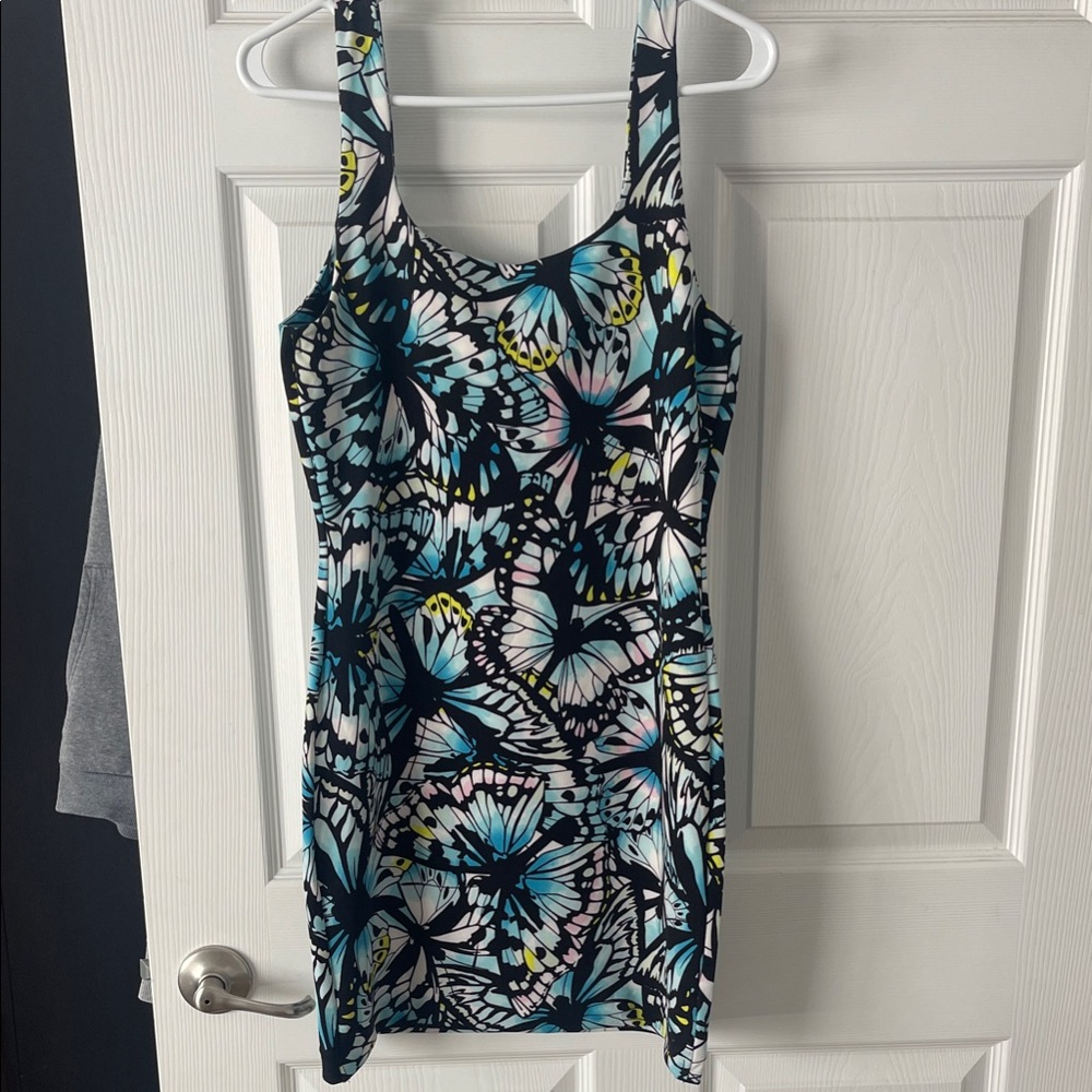 Butterfly Print Sleeveless Dress